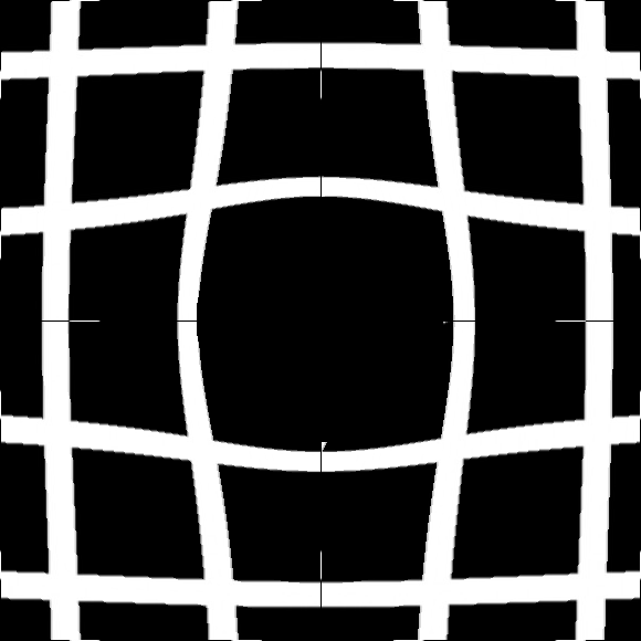 A grid pattern after 'gravitational lensing'